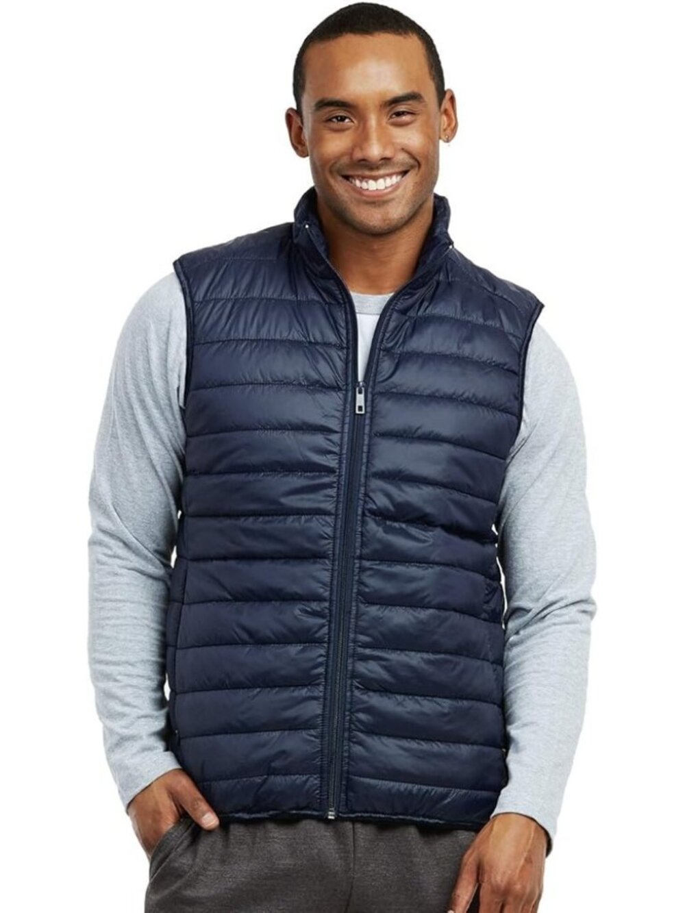 Red Head Mens Puffer Vest L/G Nylon Duck Down Feathers Black Outdoors Packable
